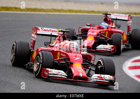 Kimi Räikkönen--Raeikkonen (FIN), Ferrari F14 T, Räikkönen und Fernando Alonso (ESP), Ferrari F14 T Stockfoto