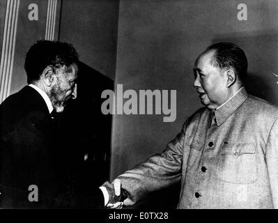 Vorsitzender Mao Zedong trifft Haile Selassie I von Äthiopien Stockfoto