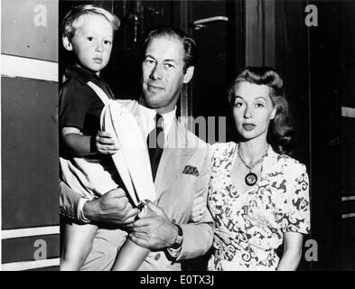 Schauspieler Rex Harrison mit Lilli Palmer und seinem Sohn Carey Stockfoto