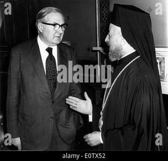 Erzbischof Makarios III Gespräche mit James Callaghan Stockfoto