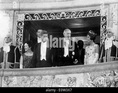 Präsident Kennedy und Jackie Besuch Charles de Gaulle Stockfoto