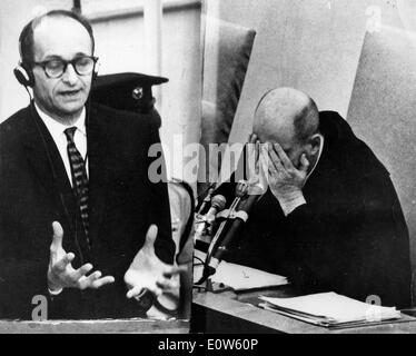 Adolf Eichmann in seinem Prozess in Jerusalem Stockfoto