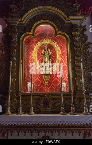 Statue eines Heiligen, Wallfahrt Kirche Nuestra Señora de La Concepción del Risco, Santa Cruz De La Palma, La Palma Stockfoto