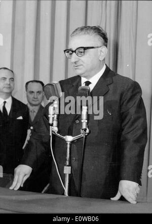 Präsident Giovanni Leone spricht der Abgeordnetenkammer Stockfoto