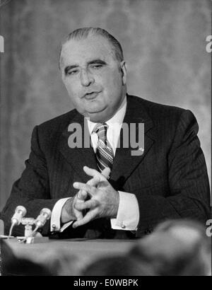 Georges Pompidou anlässlich einer Konferenzgesprächs Stockfoto