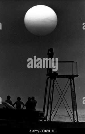 Kubanische Flüchtlinge Scan Horizont vom Turm Stockfoto