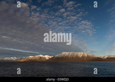 Berge, Liefdefjorden Fjord, Spitzbergen, Svalbard-Inseln, Svalbard und Jan Mayen, Norwegen Stockfoto