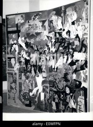 11. November 1962 - Eröffnung In einer römischen Galerie eine Ausstellung lauten Doom zeigen Boris Lurie Sam Goodman''. B. Lurie und S. Goodman sind zwei Künstler von New York. Boris Lurie in Leningrad geboren, Sam Goodman geboren in Toronto, sind beide in New York. das Foto zeigt Les Lions von Livvie. Stockfoto