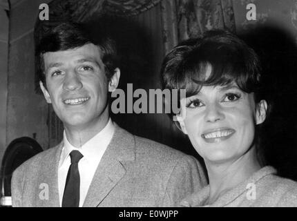 Schauspieler Jean-Paul Belmondo und Jeanne Moreau Stockfoto