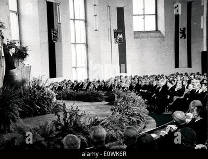 Präsident John F. Kennedy spricht in der Paulskirche Stockfoto