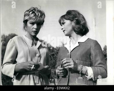 5. Mai 1963 - Rom, kann 1963 - Jean Barc Bory Französisch Schauspieler ist Ring mit Francoise Prevost in '' eine sentimentale an Ompt'' Co-star Stockfoto