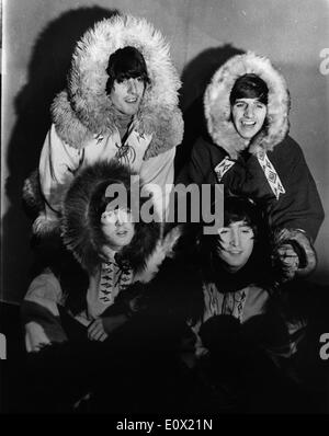 Die Beatles verkleidet als Eskimos Stockfoto