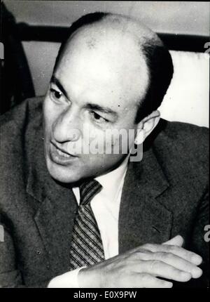 10. Oktober 1965 - der Vereinigten Arabischen Republik neue Premierminister Fotoshows - Zakaria Mohieddin der neuen Vereinigten Arabischen Republik Premierminister und Minister des Innern Stockfoto
