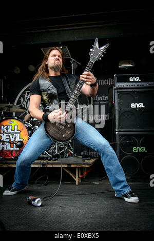 16. Mai 2014 - eine Heavy-Metal Supergroup 'Kill Devil Hill' auf der Bühne beim Festival Rock On The Range in Columbus, Ohio. Band Mitglieder: REX BROWN, JOHNNY KELLY, MARK ZAVON, DEWEY BRAGG (Credit-Bild: © Igor Vidyashev/ZUMAPRESS.com) Stockfoto