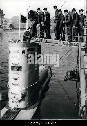 Sept. 09, 1966 - u-Boot sinkt in der Nordsee: ein deutsches u-Boot wurde berichtet heute, dass gestern in der Nordsee versenkt haben Stockfoto