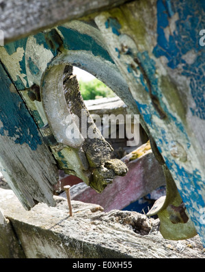 Havarierte Schiffe in der Nähe von Dorf Purton Gloucestershire, am Ufer des Flusses Severn Stockfoto