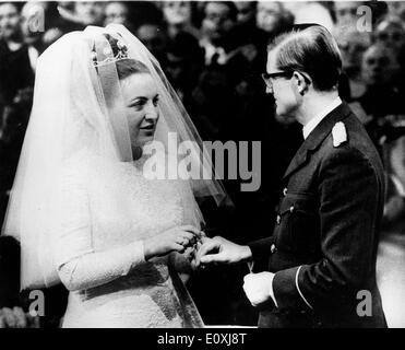 Prinzessin Margriet vermählten Pieter Van Vollenhoven in der evangelischen Kirche Stockfoto