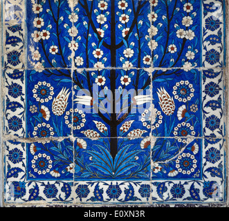 Turkei. Istanbul. Mausoleum von Roxela. 16. Jahrhundert. Ehefrau von Süleyman I. Tiling. Detail. Stockfoto