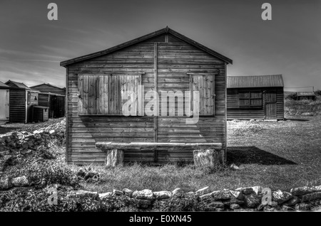 B + W Strandhütte Stockfoto