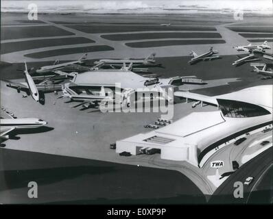 7. Juli 1967 - Terminal von Morgen eines Künstlers Konzept der '' Terminal von morgen '' für riesige TWA jets und Überschall Flugzeuge am New Yorker Kennedy Internationaler Flughafen. Stockfoto