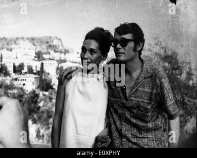 Schauspieler Peter O'Toole und seine Frau Sian Phillips während einer Pressekonferenz Stockfoto