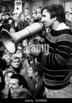 Rudi Dutschke Adressierung Studenten Stockfoto