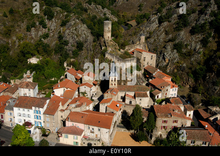 Dorf von Saint Floret, Puy de Dome, Auvergne, Frankreich Stockfoto