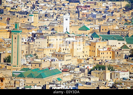 Ansicht der Kairaouine-Moschee in Fes, Marokko, Afrika Stockfoto