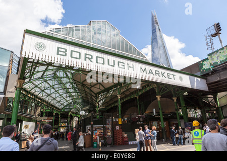 Eingang zum Borough Market, in der Nähe von London Bridge. Stockfoto