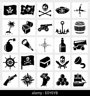 Vektor Icon set Piraterie Stockfoto