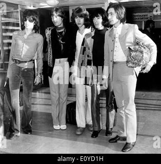 Die Rolling Stones Band kommen am Flughafen Stockfoto