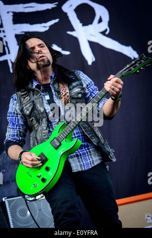 Columbus, Ohio, USA. 16. Mai 2014. Südafrikanische post-grunge/Alternative-Metal-Band Seether auf der Bühne beim Festival Rock On The Range in Columbus, Ohio. Bandmitglieder: SHAUN MORGAN, DALE STEWART, JOHN HUMPHREY, BRYAN WICKMANN © Igor Vidyashev/ZUMAPRESS.com/Alamy Live-Nachrichten Stockfoto