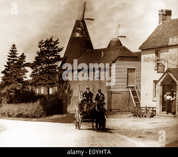 Ein Oast House in Kent Victorian Periode Stockfoto