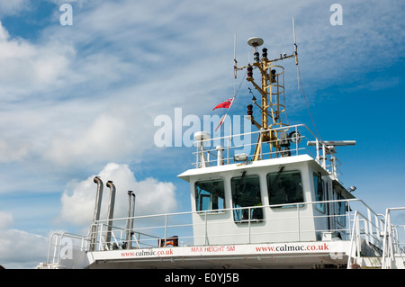 Brücke von Caledonian MacBrayne Fähre. Dies ist die Barra, Eriskay Fähren - MV Loch Alainn. Stockfoto