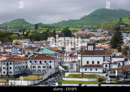 Stadt von Ponta Delgada auf Sao Miguel Island, Azoren, Portugal Stockfoto