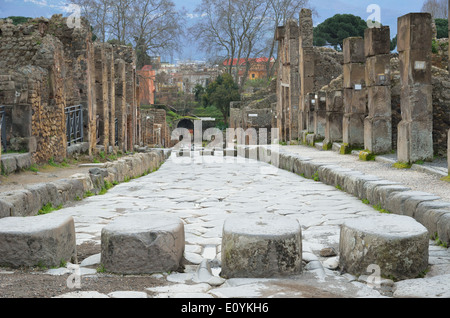 Straße in der verlorenen römischen Stadt Pompeji Stockfoto