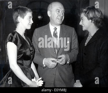 Otto Preminger, Jean Seberg und Francoise Sagan Stockfoto