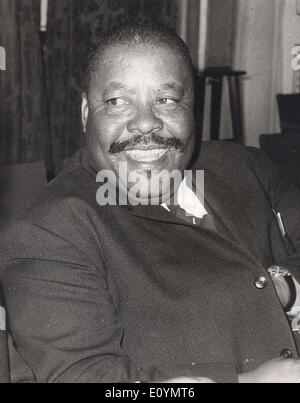 19. Oktober 1970 - London, England, Vereinigtes Königreich - Premierminister von Lesotho LEABUA JONATHAN auf einer Konferenz... Stockfoto