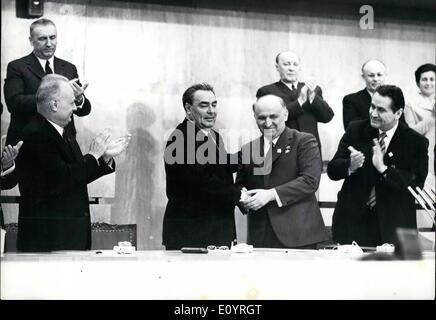 4. April 1971 - 10. Kongress der kommunistischen Partei Bulgariens: Leonid Breschnew. Setary General des ZK der KPdSU und Tod Stockfoto