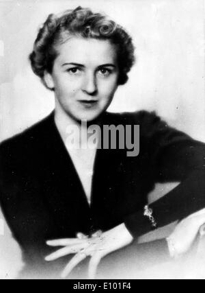 EVA ANNA PAULA BRAUN, starb Eva Hitler. (6. Februar 1912 30. April 1945) war der langjährige Begleiter von Adolf Hitler und kurz Stockfoto