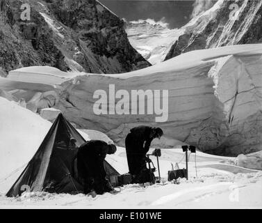 MOUNT EVEREST Entdecker camping im Abschnitt Mahalangur Himalaja Stockfoto