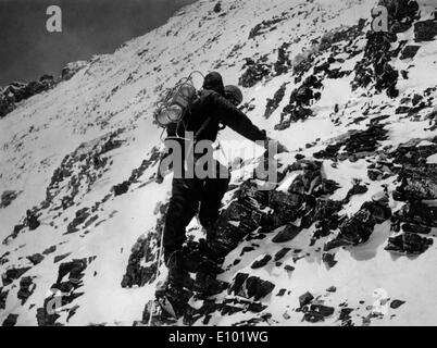 MOUNT EVEREST Explorer Klettern im Abschnitt Mahalangur Himalaja Stockfoto