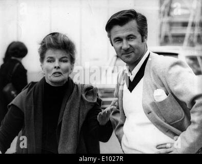 Schauspielerin Katharine Hepburn und Bryan Forbes Stockfoto