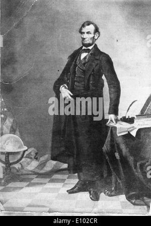 ABRAHAM LINCOLN (12. Februar 1809 - 15. April 1865) war der 16. Präsident der Vereinigten Staaten. Stockfoto