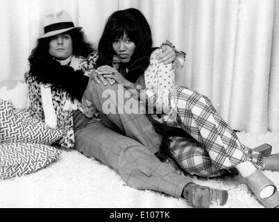 Porträt von Marc Bolan und Gloria Jones Stockfoto