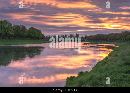Fluss Uzh in Uzhgorod Stadt Stockfoto