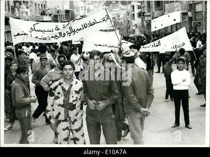 4. April 1970 - Generalstreik In Amman. Ein Generalstreik wurde in Amman, Jordanien, beobachtet und Demonstrationen fanden am Freitag Stockfoto