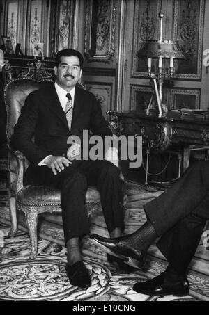 Irakischen Diktator Saddam Hussein besucht Paris Stockfoto