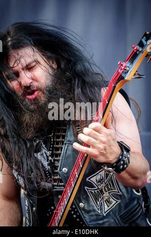 Columbus, Ohio, USA. 16. Mai 2014. Heavy Metal Bandon "Black Label Society" auf der Bühne beim Festival Rock On The Range in Columbus, Ohio. Bandmitglieder: ZAKK WYLDE, JOHN DESERVIO, JEFF FABB, DARIO LORINA © Igor Vidyashev/ZUMAPRESS.com/Alamy Live-Nachrichten Stockfoto