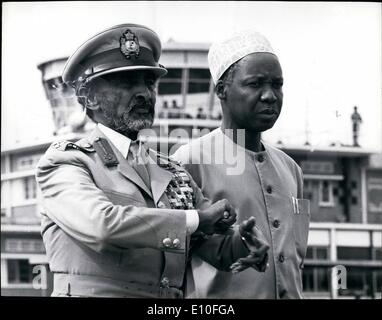 Sept. 09, 1972 - Kaiser Haile Selassie von Äthiopien und Tansania Präsident Nyerere in Dar Es Salaam '' gute Nachbarn Konferenz. Stockfoto